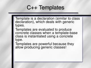 C++ Templates