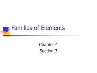 Families of Elements