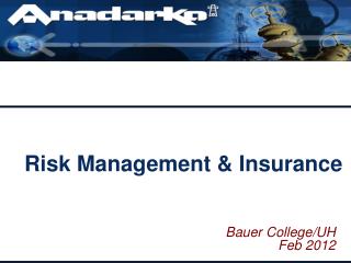 Risk Management &amp; Insurance