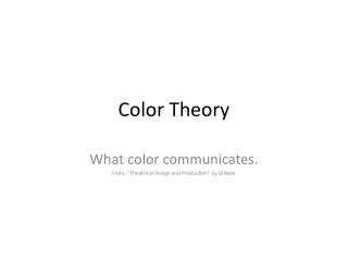 Color Theory