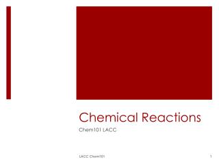 Chemical Reactions