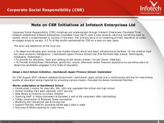 Corporate Social Responsibility (CSR)