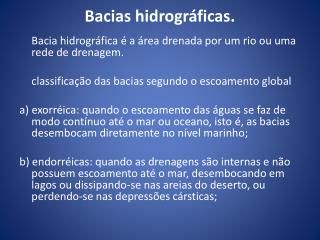 Bacias hidrográficas.