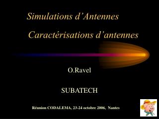 Simulations d’Antennes