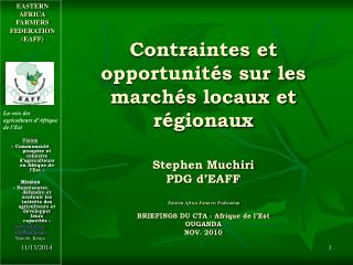 Vision « Communauté prospère et cohésive d’agriculteurs en Afrique de l’Est » Mission