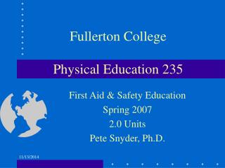 Fullerton College Physical Education 235