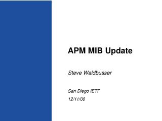 APM MIB Update