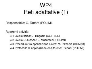 WP4 Reti adattative (1)