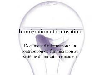 Immigration et innovation