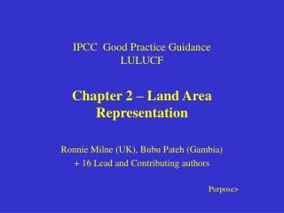 IPCC Good Practice Guidance LULUCF