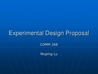 Experimental Design Proposal
