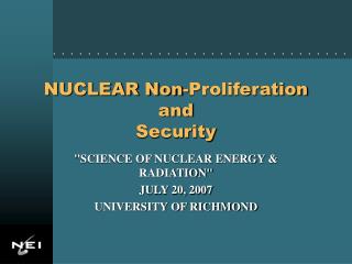 PPT - NUCLEAR Non-Proliferation and Security PowerPoint Presentation ...