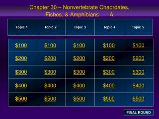 Chapter 30 – Nonvertebrate Chaordates, Fishes, &amp; Amphibians A