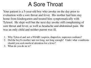 A Sore Throat
