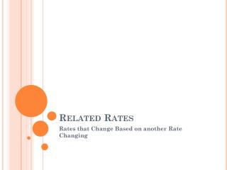 Related Rates