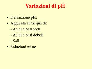 Variazioni di pH