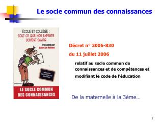 Le socle commun des connaissances