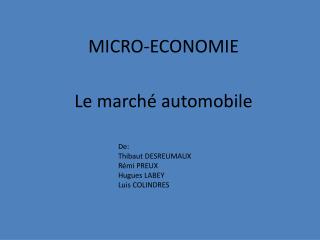 Le marché automobile