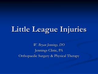 Little League Injuries