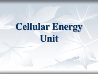 Cellular Energy Unit