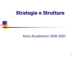 Strategia e Struttura