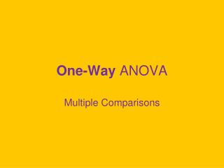 One-Way ANOVA