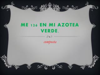 Me 126 en mi azotea verde.