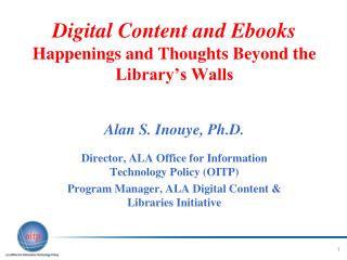 Digital Content and Ebooks Happenings and Thoughts Beyond the Library’s Walls