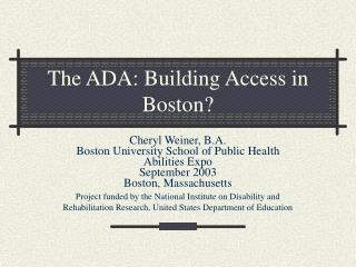 The ADA: Building Access in Boston?