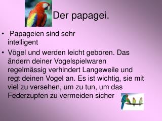 Der papagei.