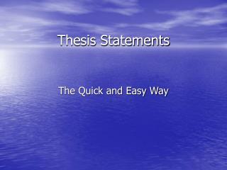 Thesis Statements