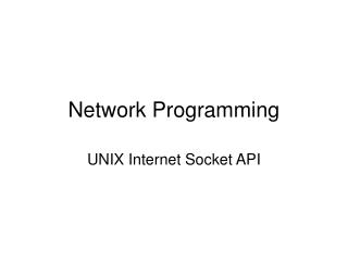 Network Programming