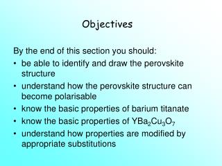 Objectives