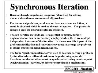 Synchronous Iteration