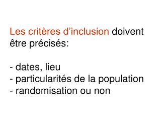 Pour une étude descriptive - série continue ou non - explication des perdus de vue