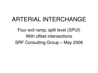 ARTERIAL INTERCHANGE