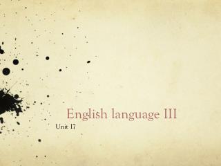 E nglish language III