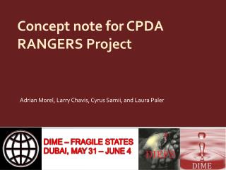 Concept note for CPDA RANGERS Project