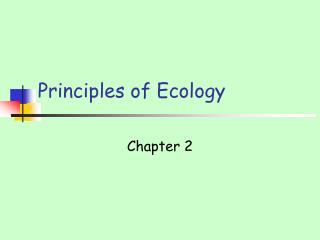 Principles of Ecology