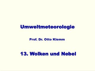 Umweltmeteorologie