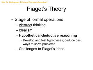 Piaget’s Theory