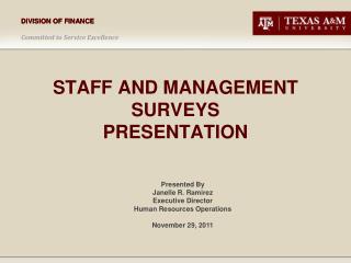 Staff and management surveys presentation