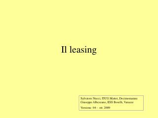 Il leasing