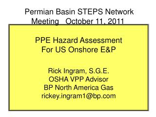 Permian Basin STEPS Network Meeting October 11, 2011