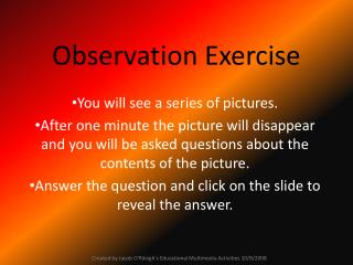 Observation Exercise