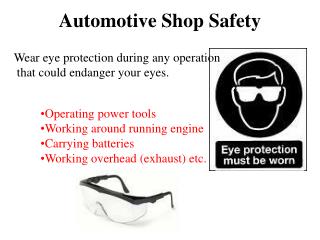 Automotive Shop Safety