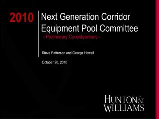 Next Generation Corridor Equipment Pool Committee