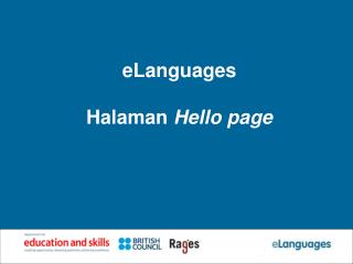 eLanguages Halaman Hello page