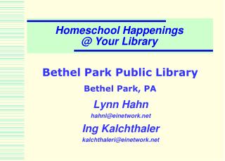Homeschool Happenings @ Your Library