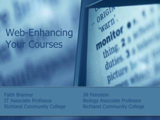 Web-Enhancing Your Courses